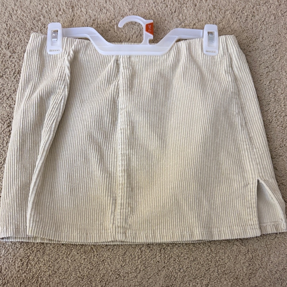 Forever 21 Cream Corduroy Mini Skirt